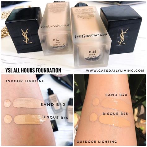 ysl 24 hour foundation swatches|YSL all hours foundation shades.